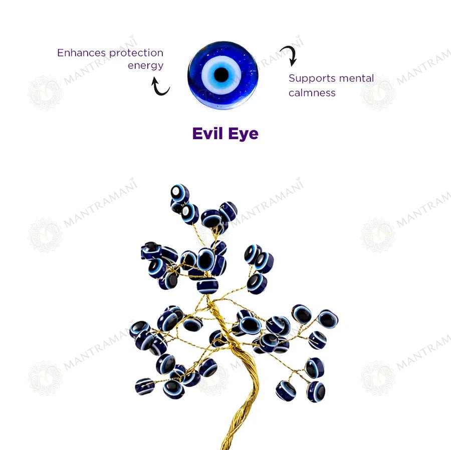 MantraMani Evil Eye Tree - Energized Vedic Gemstone Jewelry - MantraMani