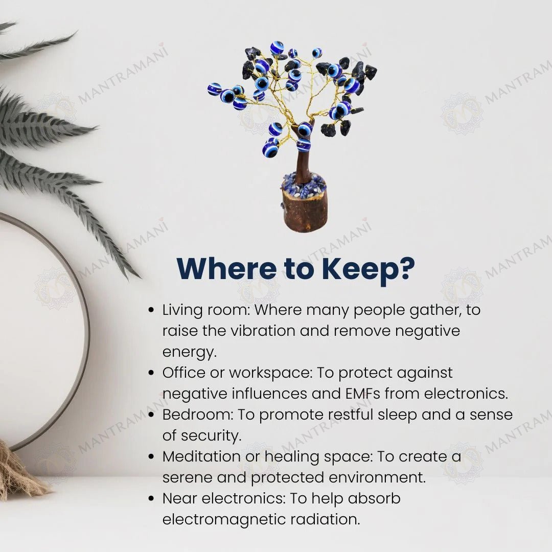 MantraMani Evil Eye Tree - Energized Vedic Gemstone Jewelry - MantraMani