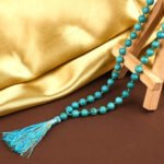 MantraMani Blue Magnesite Turquoise Mala - Energized Vedic Gemstone Jewelry - MantraMani