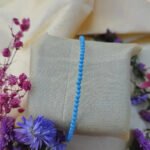 MantraMani Turquoise Diamond Cut Anklet: Strengthens Communication & Confidence - Energized Vedic Gemstone Jewelry - Man...