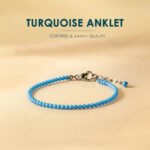 MantraMani Turquoise Anklet - Energized Vedic Gemstone Jewelry - MantraMani