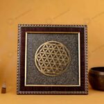 MantraMani Flower of Life Raw Pyrite Frame - Energized Vedic Gemstone Jewelry - MantraMani