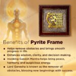 MantraMani Vakratunda Mahakaya Raw Pyrite Frame for Success - Energized Vedic Gemstone Jewelry - MantraMani