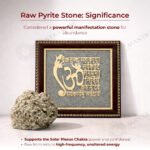 MantraMani Vakratunda Mahakaya Raw Pyrite Frame for Success - Energized Vedic Gemstone Jewelry - MantraMani