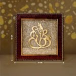 MantraMani Ganesh Ji Raw Pyrite Frame for Prosperity and Good Fortune - Energized Vedic Gemstone Jewelry - MantraMani