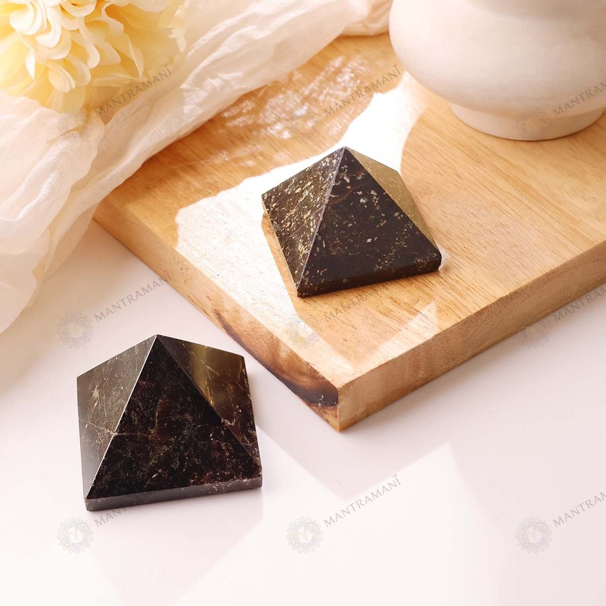 MantraMani Garnet Pyramid - Energized Vedic Gemstone Jewelry - MantraMani