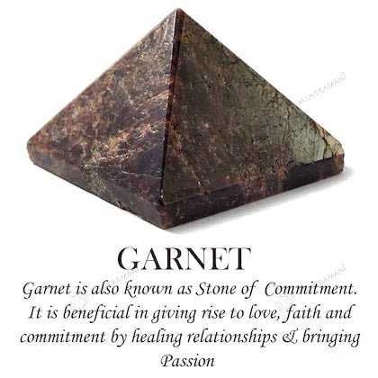 MantraMani Garnet Pyramid - Energized Vedic Gemstone Jewelry - MantraMani
