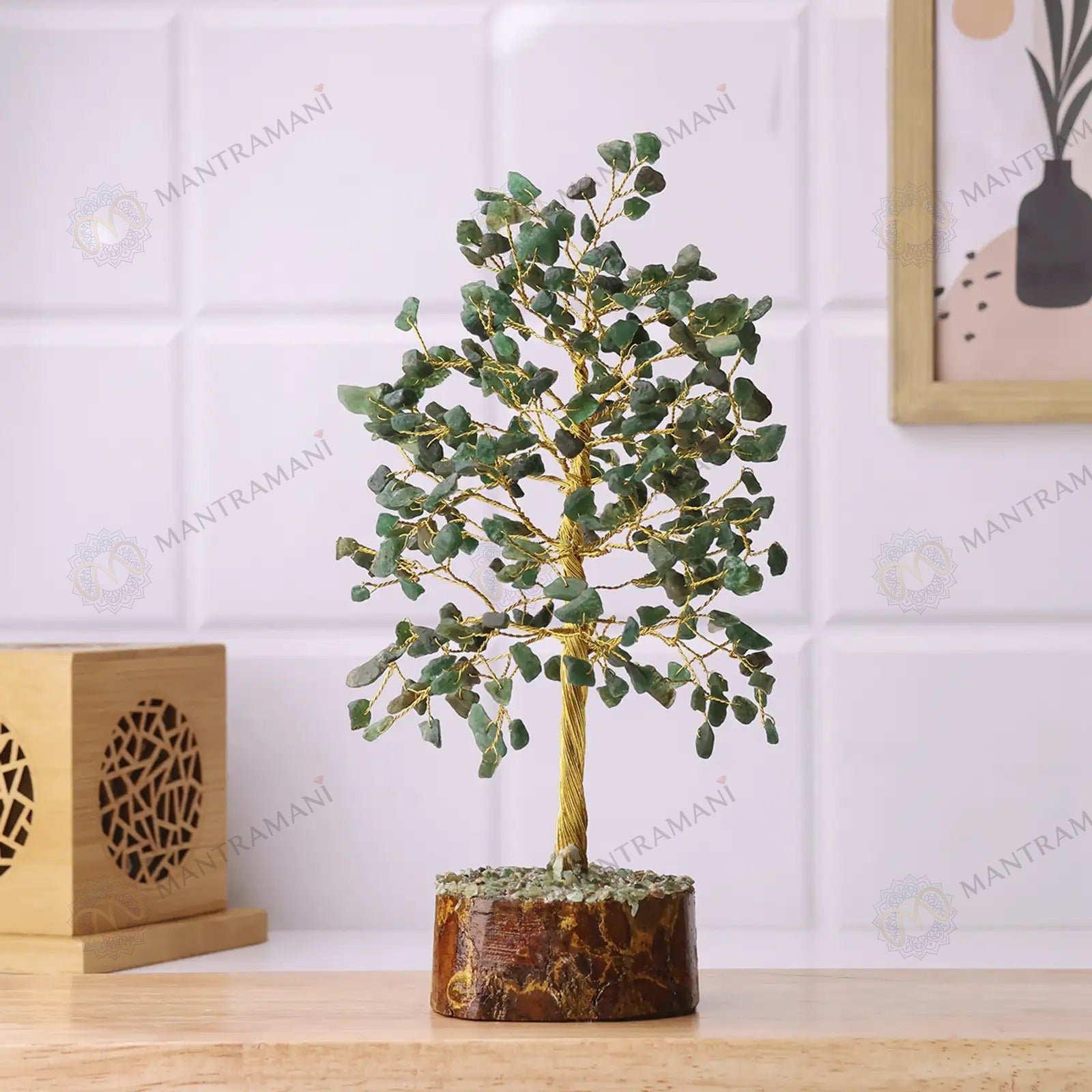 MantraMani Green Jade Tree : Promotes Wealth Attraction & Money Growth - Energized Vedic Gemstone Jewelry - MantraMani