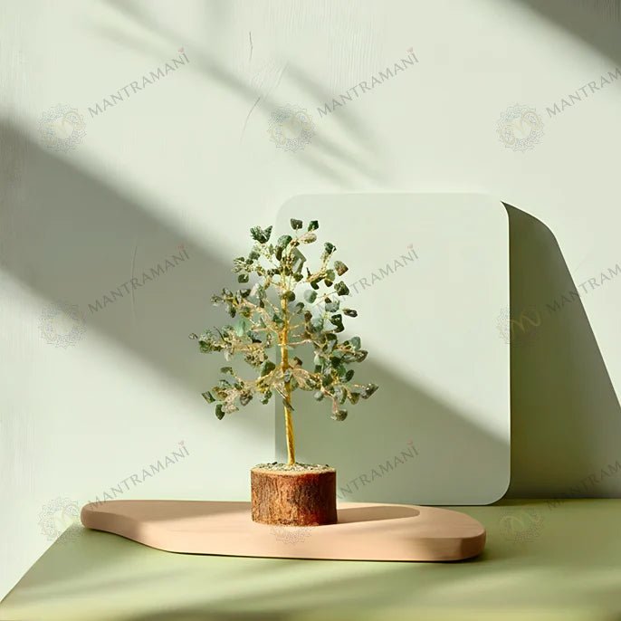 MantraMani Green Jade Tree : Promotes Wealth Attraction & Money Growth - Energized Vedic Gemstone Jewelry - MantraMani