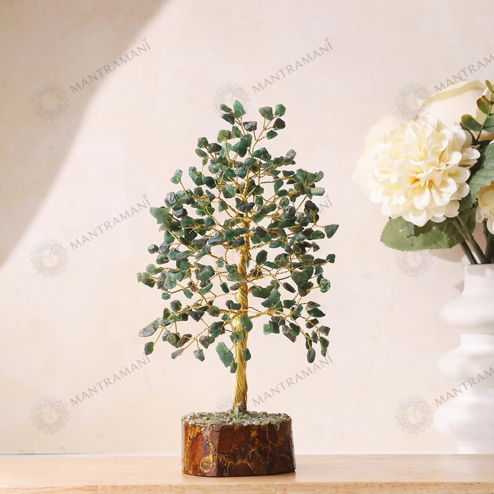 MantraMani Green Jade Tree : Promotes Wealth Attraction & Money Growth - Energized Vedic Gemstone Jewelry - MantraMani