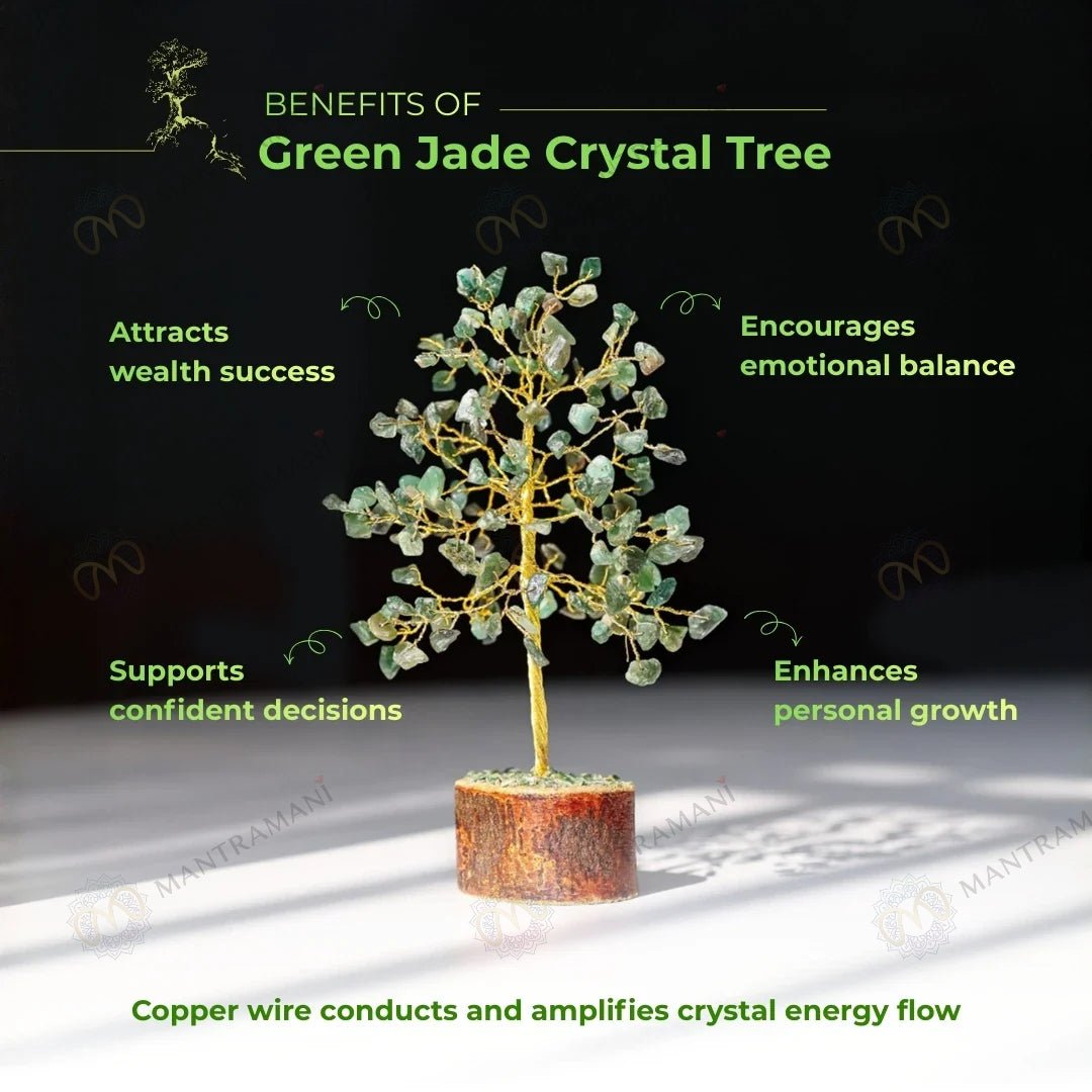 MantraMani Green Jade Tree : Promotes Wealth Attraction & Money Growth - Energized Vedic Gemstone Jewelry - MantraMani