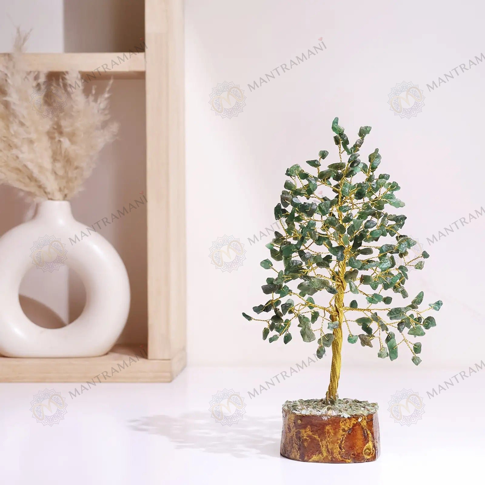 MantraMani Green Jade Tree : Promotes Wealth Attraction & Money Growth - Energized Vedic Gemstone Jewelry - MantraMani