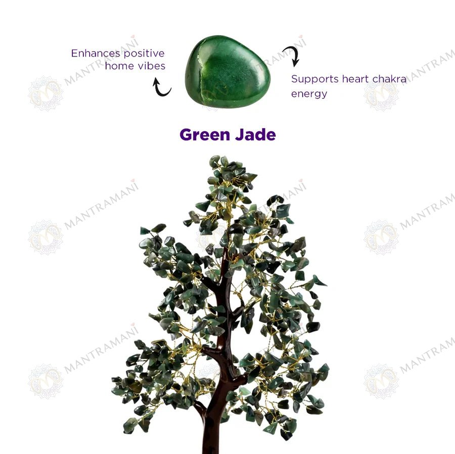 MantraMani Green Jade Tree : Promotes Wealth Attraction & Money Growth - Energized Vedic Gemstone Jewelry - MantraMani