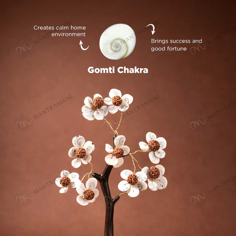 MantraMani Gomti Chakra & Rudraksh Tree - Energized Vedic Gemstone Jewelry - MantraMani