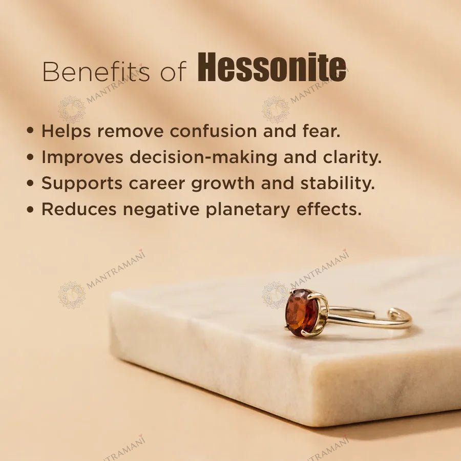 MantraMani Rahu Hessonite Ring: Protection from Hidden Enemies