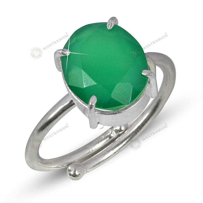 MantraMani Green Onyx Ring: Encourages Self - Confidence and Willpower