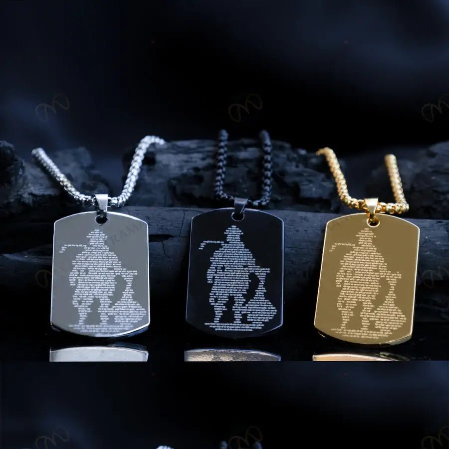 MantraMani Shree Hanuman Chalisa Pendant BLACK - GOLD - SILVER