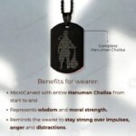 MantraMani Shree Hanuman Chalisa Pendant BLACK - Energized Vedic Gemstone Jewelry - MantraMani