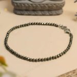 MantraMani Hematite Anklet: Stone Of Mind & Protect from Psychic Attack - Energized Vedic Gemstone Jewelry - MantraMani