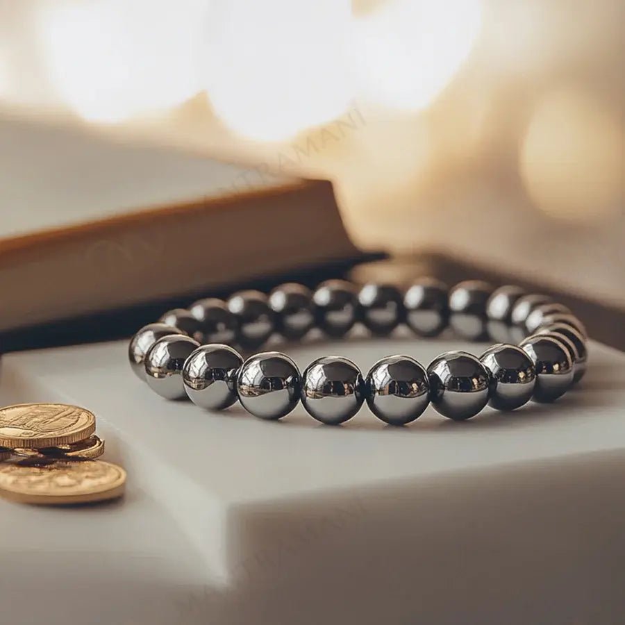 MantraMani Hematite Bracelet - Energized Vedic Gemstone Jewelry - MantraMani