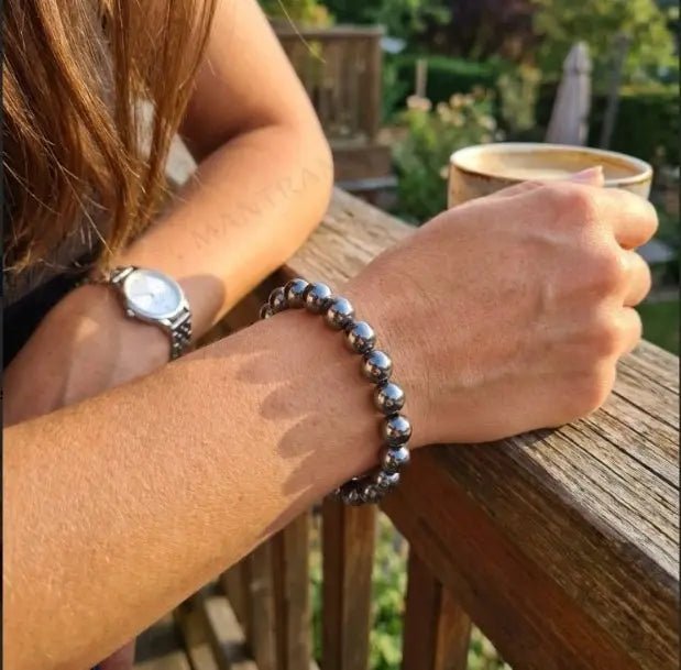 MantraMani Hematite Bracelet - Energized Vedic Gemstone Jewelry - MantraMani