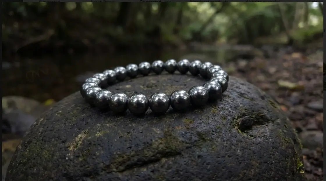 MantraMani Hematite Bracelet - Energized Vedic Gemstone Jewelry - MantraMani