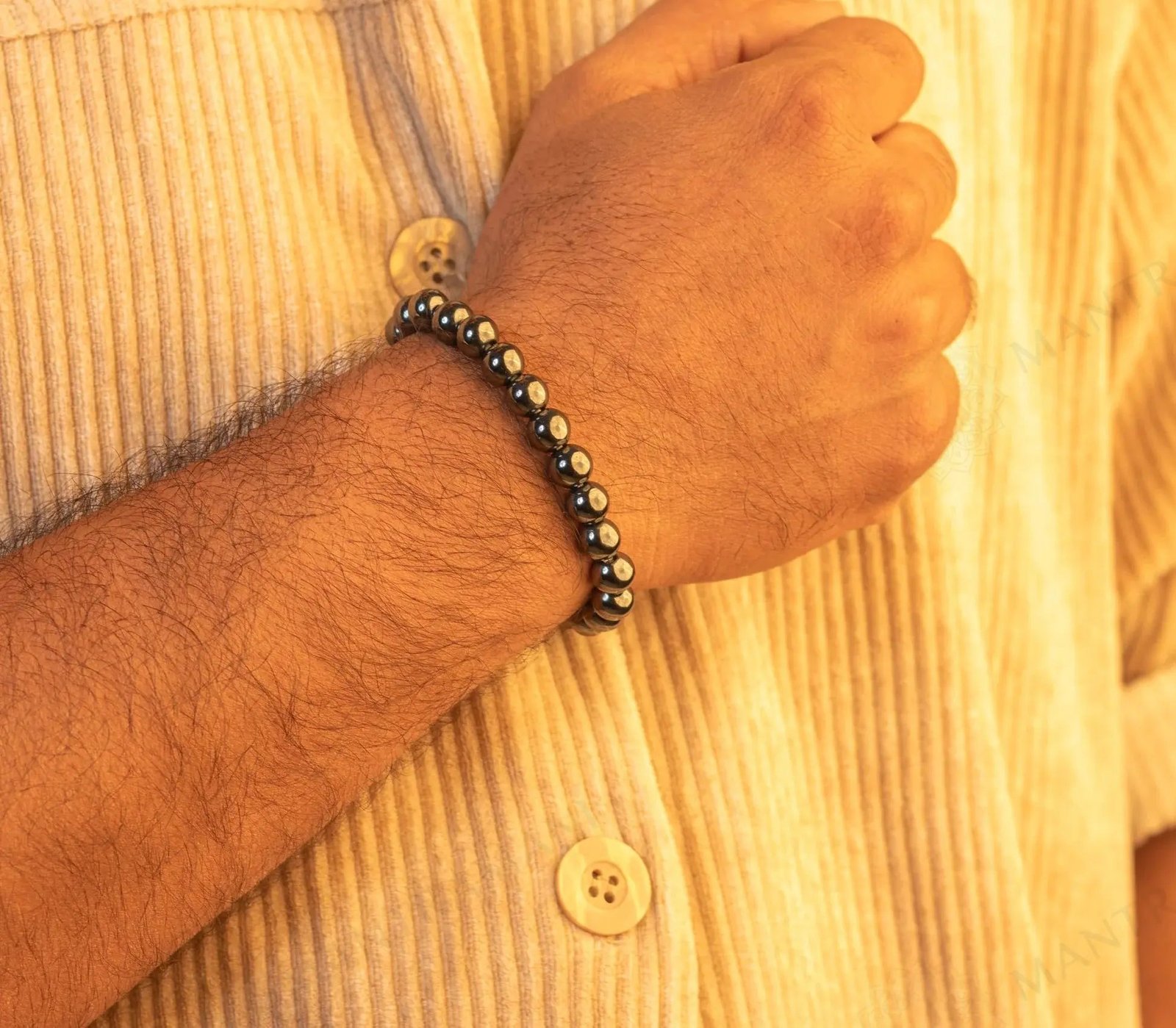 MantraMani Hematite Bracelet - Energized Vedic Gemstone Jewelry - MantraMani