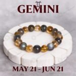 MantraMani Gemini Zodiac Birthstone Crystal Bracelet - Energized Vedic Gemstone Jewelry - MantraMani