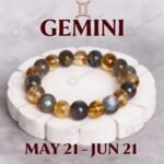 MantraMani Gemini Zodiac Birthstone Crystal Bracelet - Energized Vedic Gemstone Jewelry - MantraMani