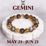 MantraMani Gemini Zodiac Birthstone Crystal Bracelet - Energized Vedic Gemstone Jewelry - MantraMani
