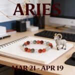 MantraMani Aries Zodiac Birthstone Crystal Bracelet - Energized Vedic Gemstone Jewelry - MantraMani