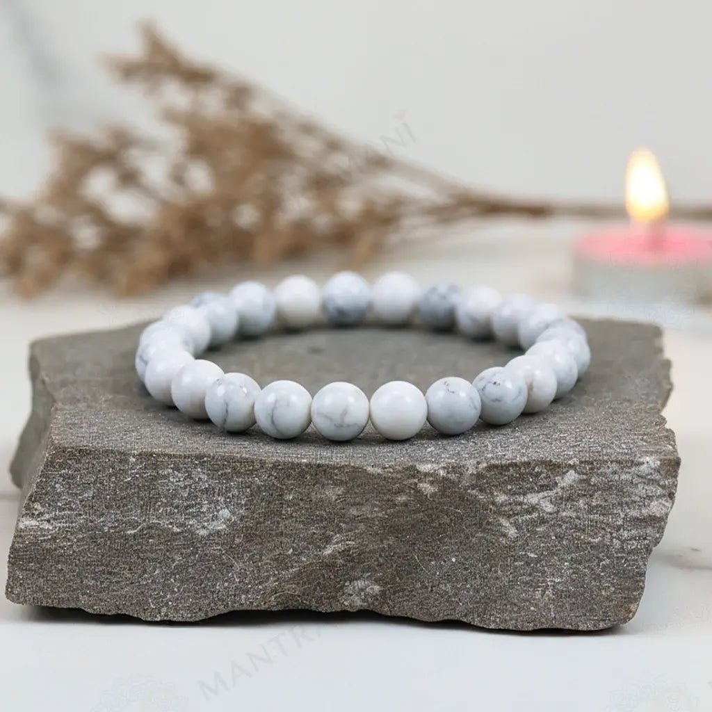 MantraMani Howlite Bracelet - Energized Vedic Gemstone Jewelry - MantraMani
