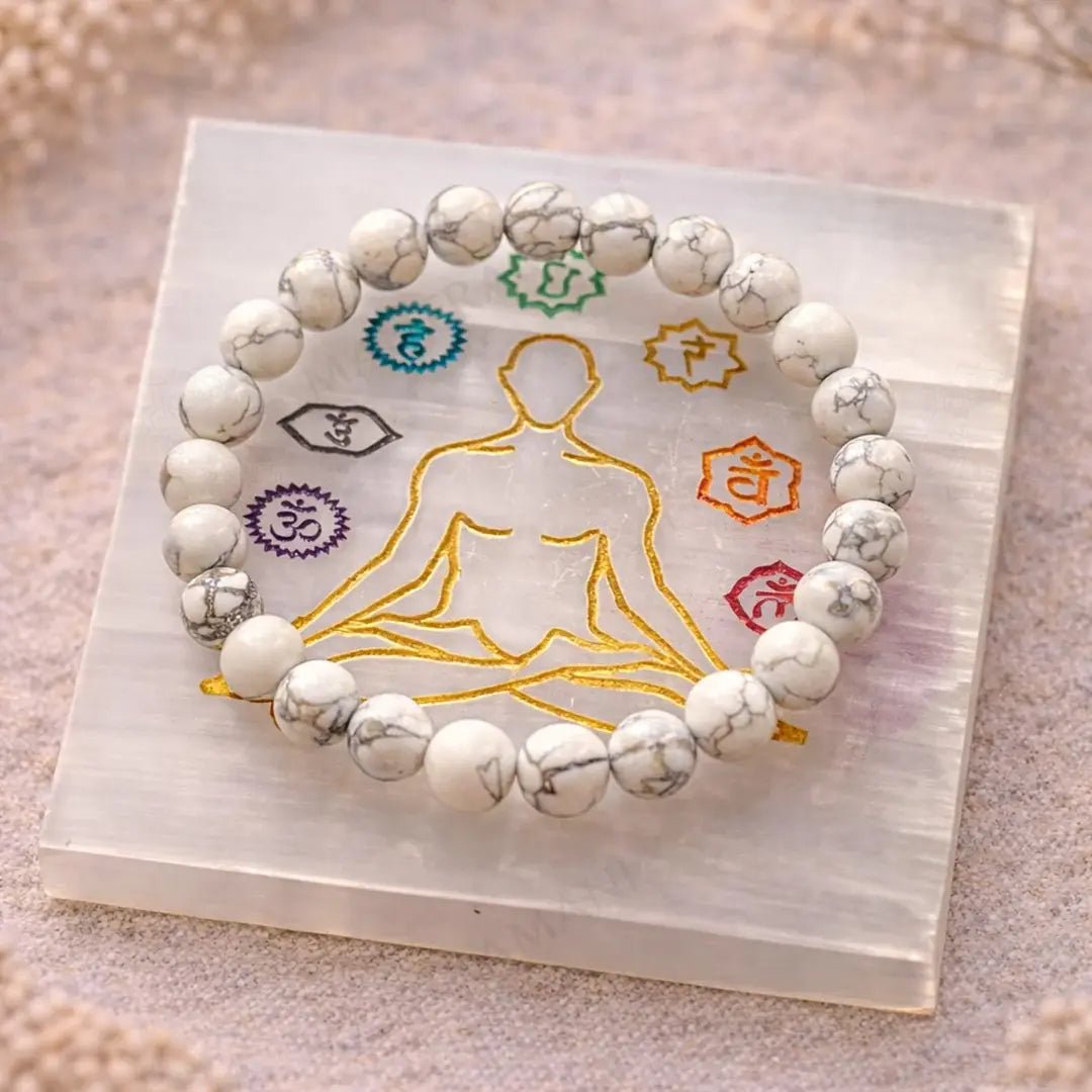 MantraMani Howlite Bracelet - Energized Vedic Gemstone Jewelry - MantraMani