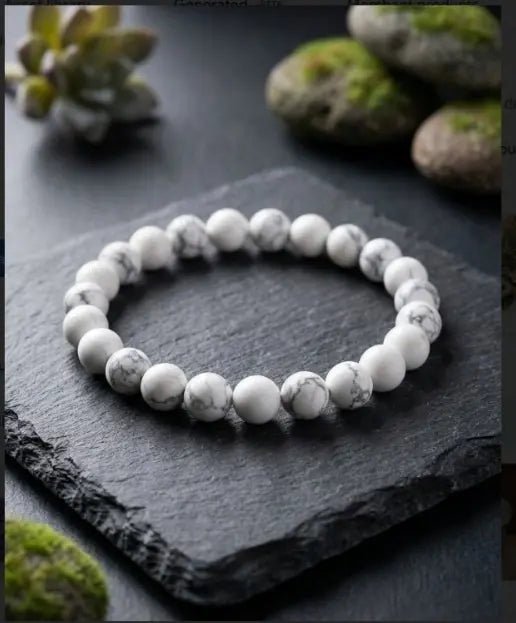 MantraMani Howlite Bracelet - Energized Vedic Gemstone Jewelry - MantraMani