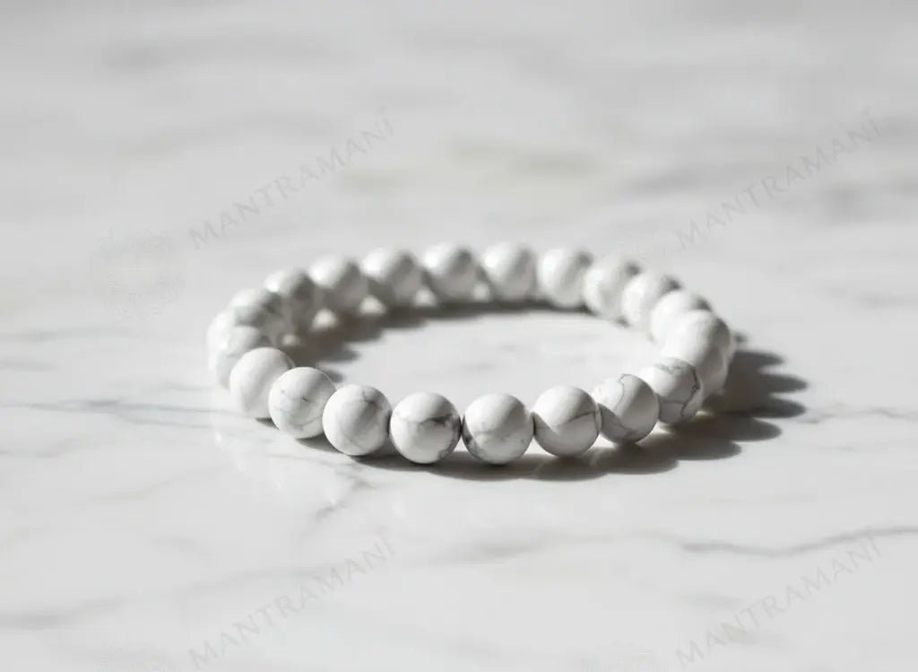 MantraMani Howlite Bracelet - Energized Vedic Gemstone Jewelry - MantraMani