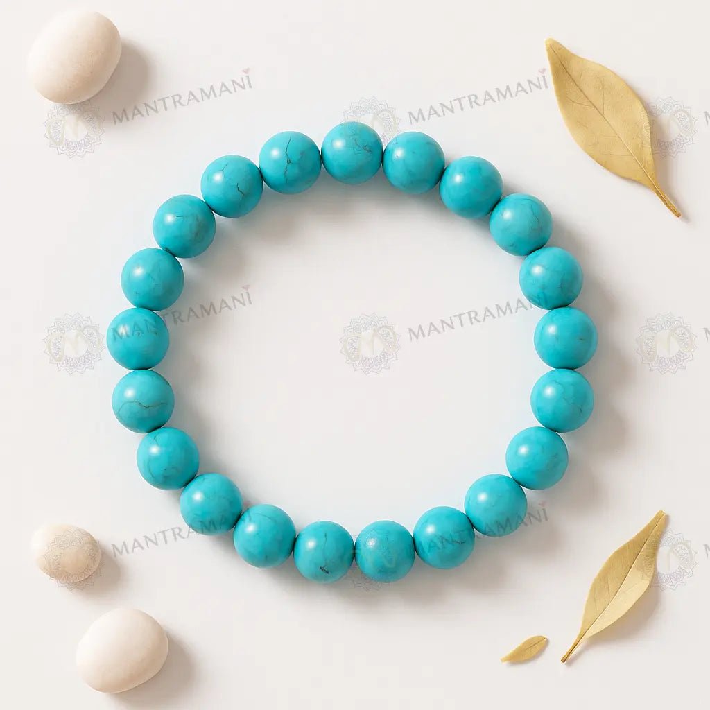 MantraMani Turquoise Cleste Irani Firoza - Energized Vedic Gemstone Jewelry - MantraMani