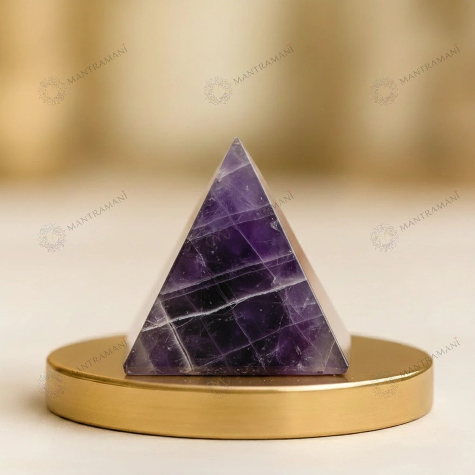 MantraMani Amethyst Crystal Pyramid - Energized Vedic Gemstone Jewelry - MantraMani