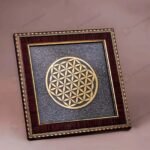 MantraMani Flower of Life Raw Pyrite Frame - Energized Vedic Gemstone Jewelry - MantraMani