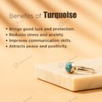 MantraMani Turquoise Ring: Strengthens Communication & Confidence - Energized Vedic Gemstone Jewelry - MantraMani