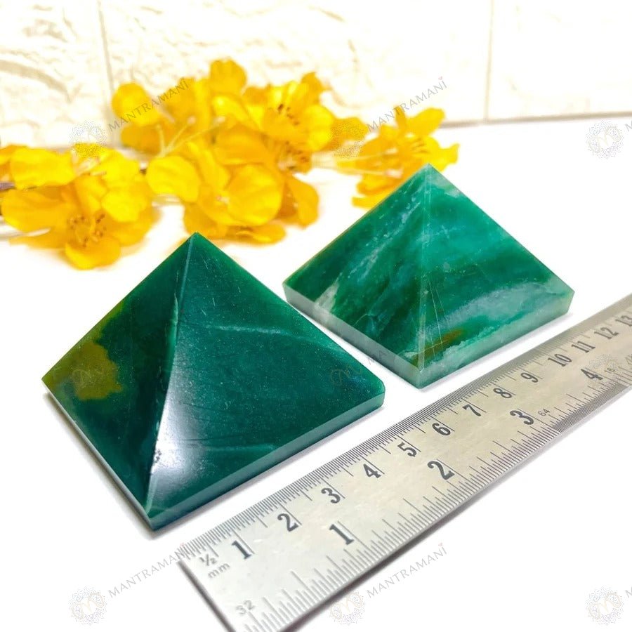 MantraMani Green Jade Pyramid - Energized Vedic Gemstone Jewelry - MantraMani