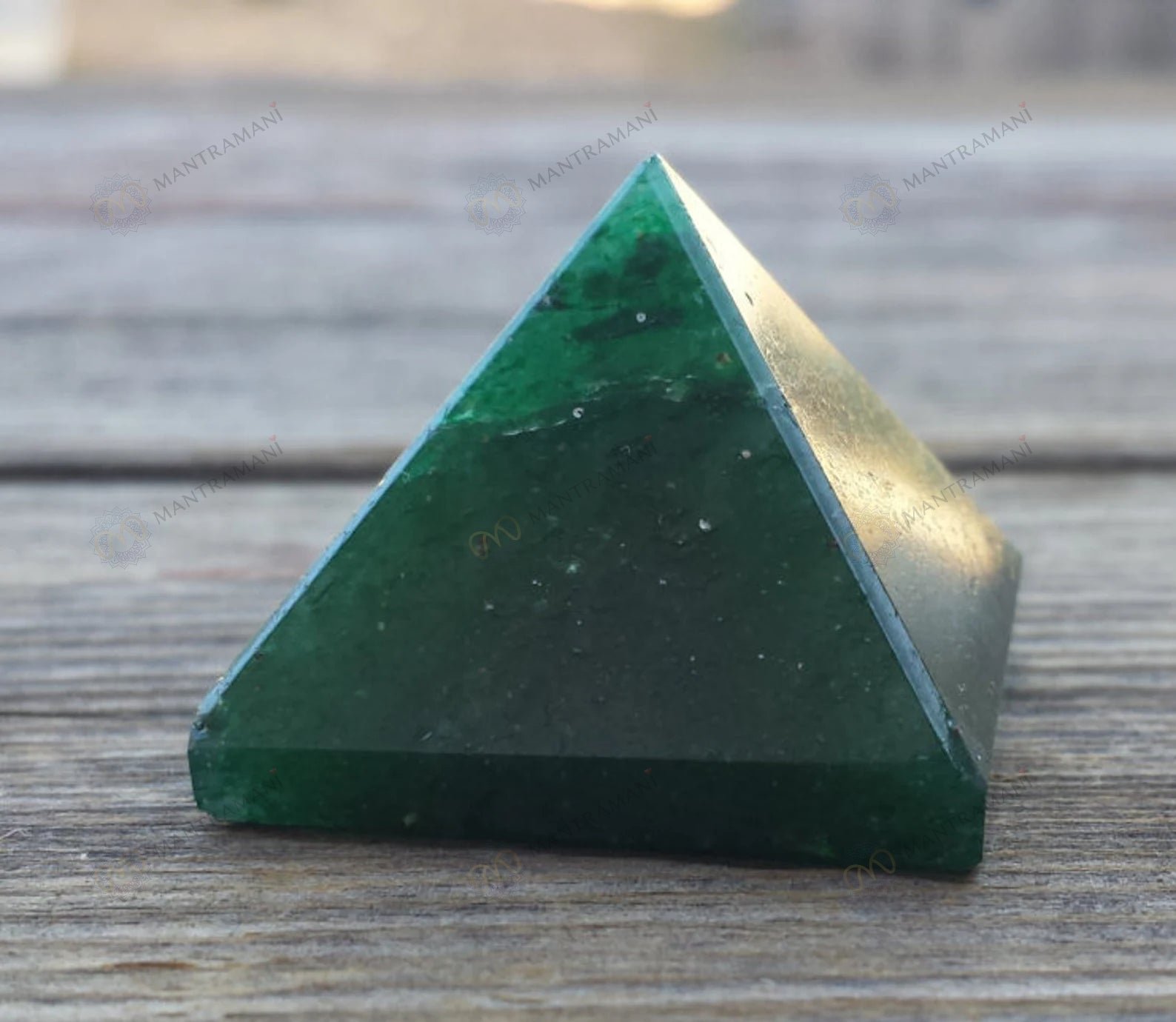 MantraMani Green Jade Pyramid - Energized Vedic Gemstone Jewelry - MantraMani