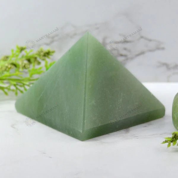 MantraMani Green Jade Pyramid - Energized Vedic Gemstone Jewelry - MantraMani