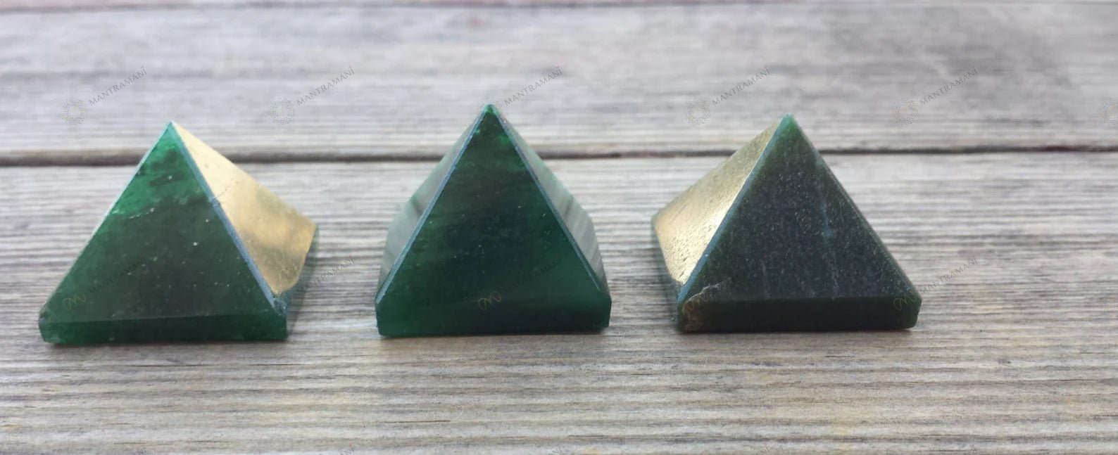 MantraMani Green Jade Pyramid - Energized Vedic Gemstone Jewelry - MantraMani