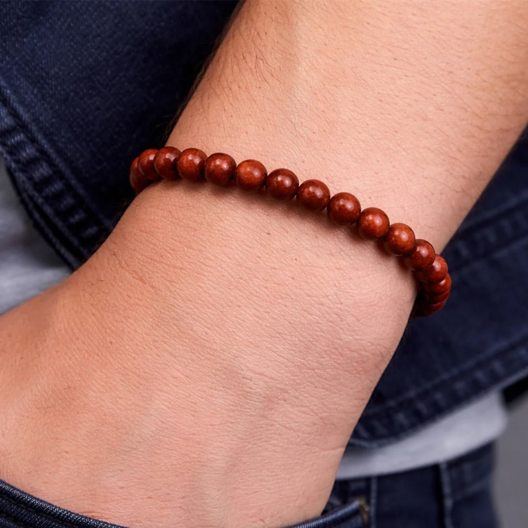 MantraMani Red Jasper Bracelet - Energized Vedic Gemstone Jewelry - MantraMani