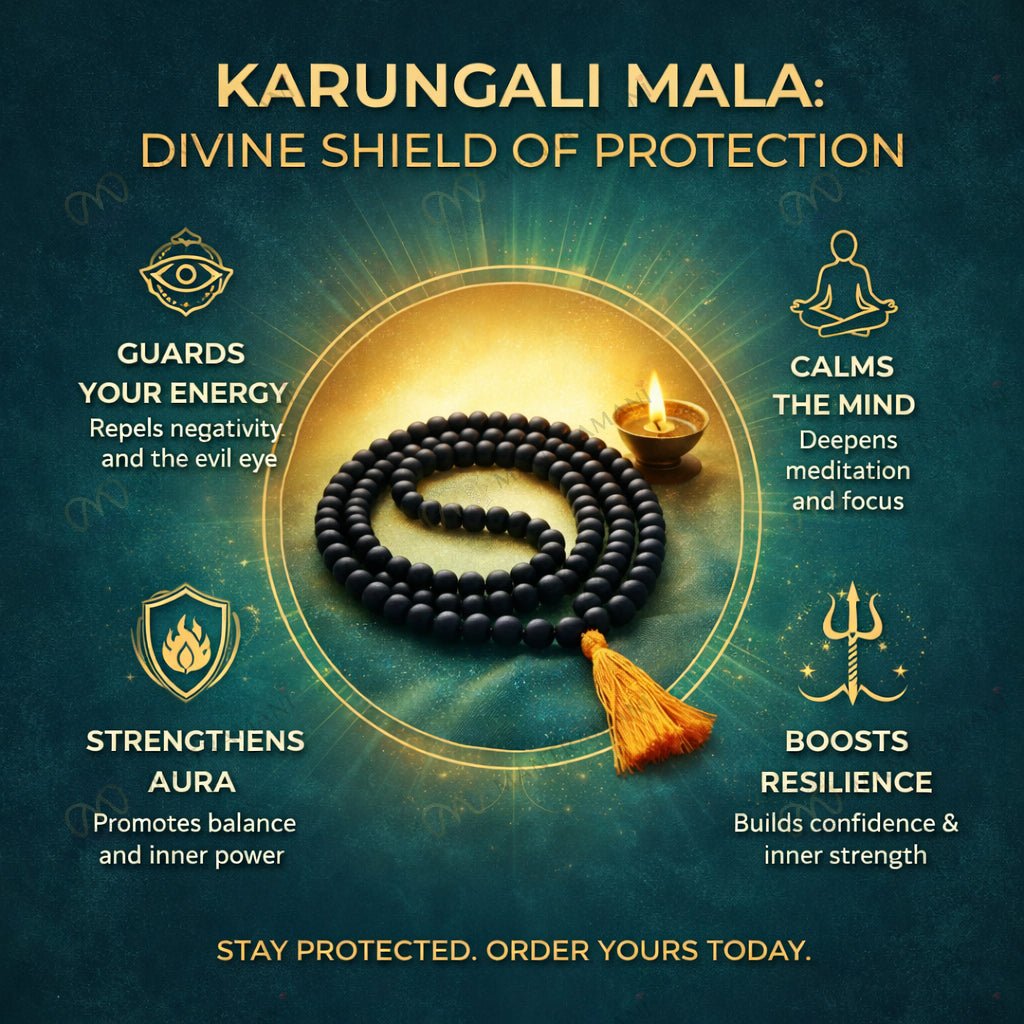 MantraMani Karungali Mala — 108 Beads Ebony Wood Mala for Grounding, Protection & Self - Realization (Govt. Lab Certified)