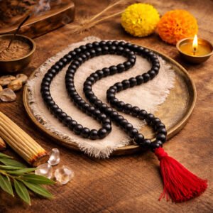 MantraMani Karungali Mala — 108 Beads Ebony Wood Mala for Grounding, Protection & Self - Realization (Govt. Lab Certified)