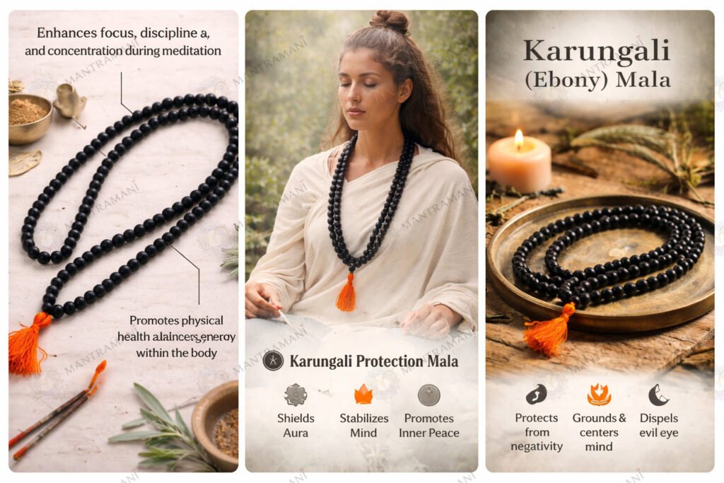 MantraMani Divine Karungali Rudraksha Mala