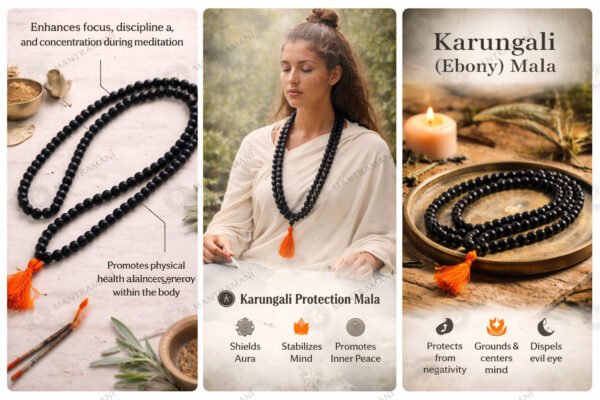 MantraMani Divine Karungali Rudraksha Mala