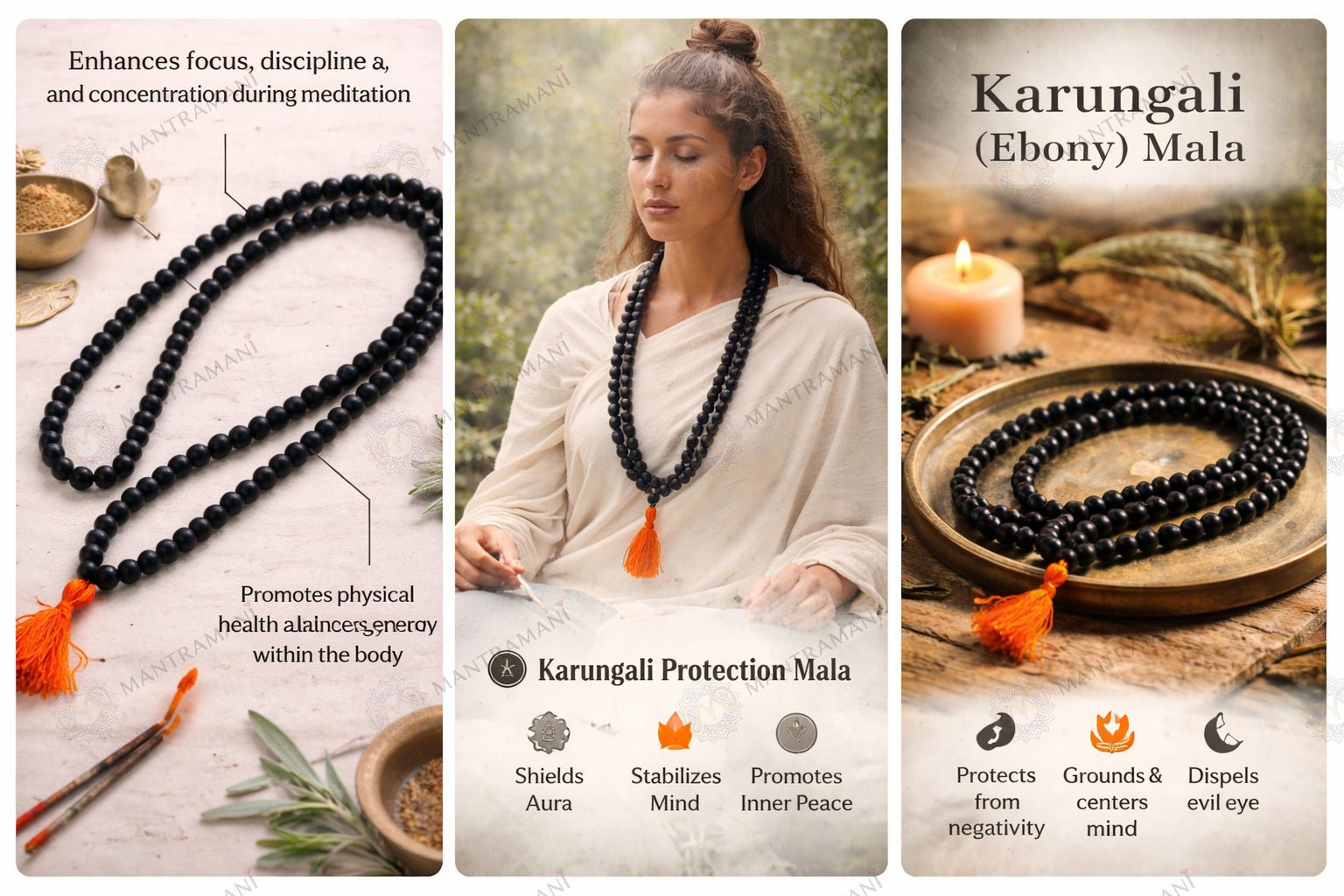 MantraMani Divine Karungali Rudraksha Mala