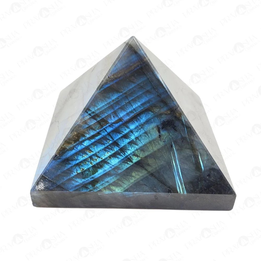 MantraMani Labradorite Pyramid - Energized Vedic Gemstone Jewelry - MantraMani